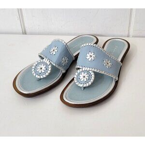 A. Giannetti Light Blue Leather Thong Sandals Made in Italy Women's Size 10
